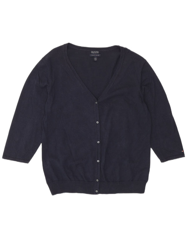 Tommy Hilfiger Suéter tipo cárdigan de manga 3/4 para mujer UK 20 2XL Azul marino