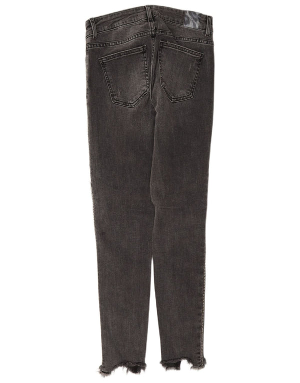 Zara Jeans Ajustados Desgastados para Mujer EU 34 2XS W24 L27 Algodón Gris