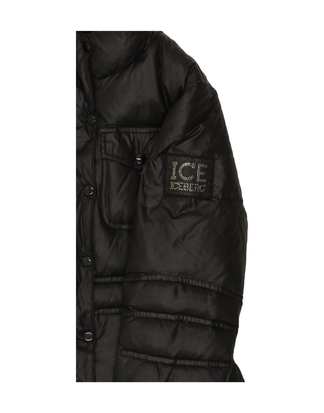 ICEBERG Womens Padded Coat IT 42 Medium Black Polyester Vintage Iceberg and Second-Hand Iceberg from Messina Hembry 