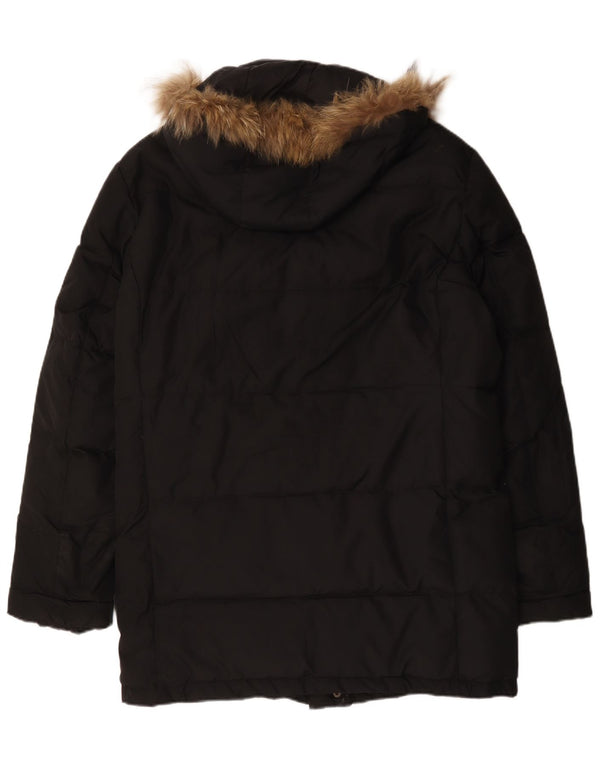 Champion Abrigo acolchado con capucha para hombre UK 42 XL Poliéster negro