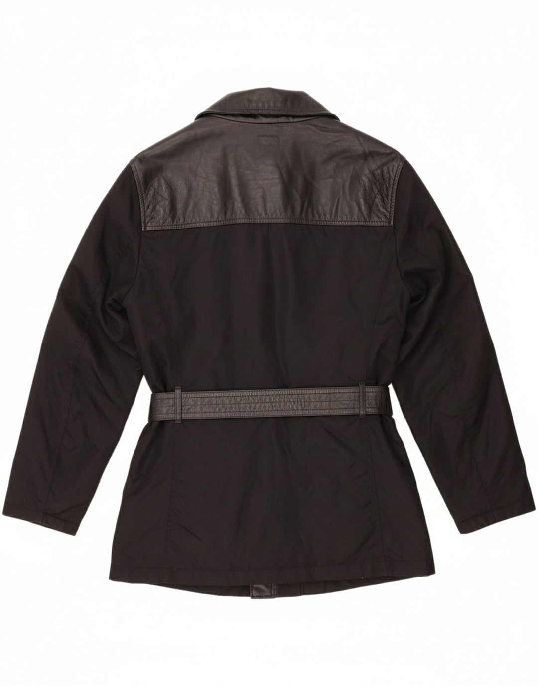 JET PLANE Womens Leather Jacket UK 14 Medium Black Colourblock