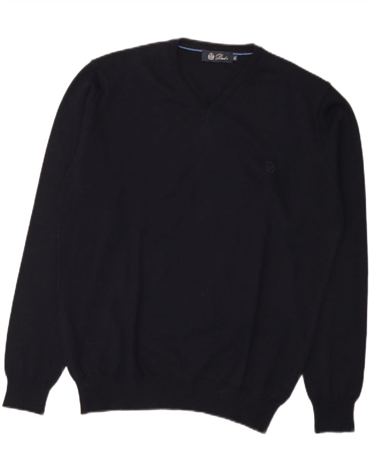 Dack's Jersey con Cuello en V para Hombre XL Lana Azul Marino