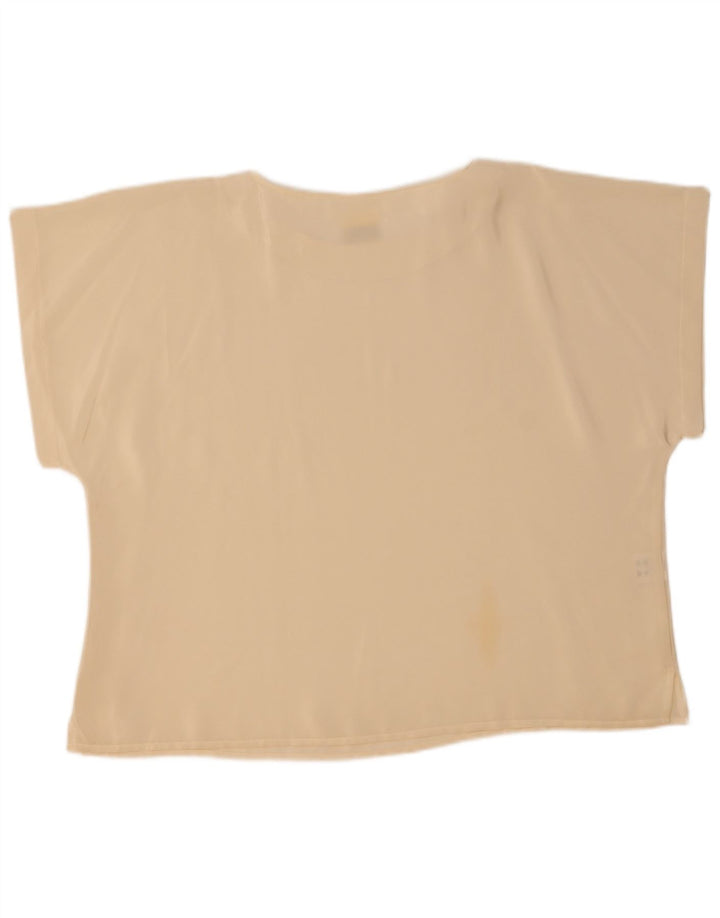 Vintage camiseta para mujer Top UK 22 2XL Off White Poliéster