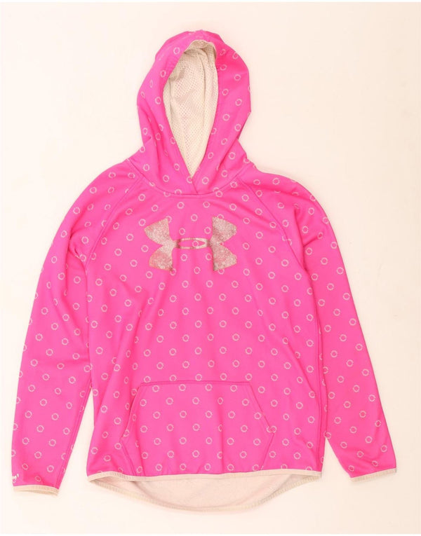 Under Armour Jersey con capucha gráfica para niñas 13-14 años Rosa manchado