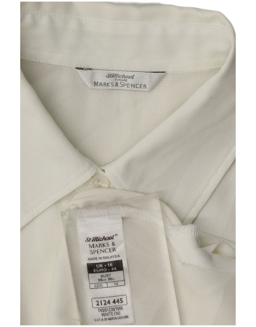 Marks & Spencer Blusa sin mangas para mujer UK 46 Poliéster blanco grande