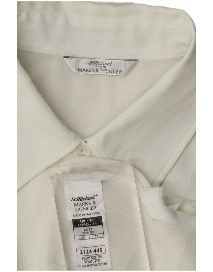 Marks & Spencer Blusa sin mangas para mujer UK 46 Poliéster blanco grande