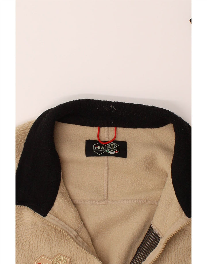 FILA Mens Fleece Jacket UK 40 Large Beige Polyester Vintage Fila and Second-Hand Fila from Messina Hembry 