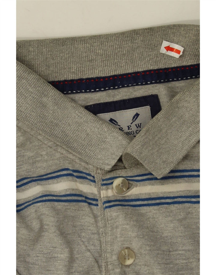 Crew Clothing Polo para hombre de algodón a rayas gris medio