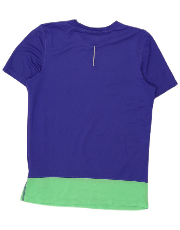 Nike Camiseta Dri Fit para mujer UK 44 Azul medio Poliéster con bloques de color