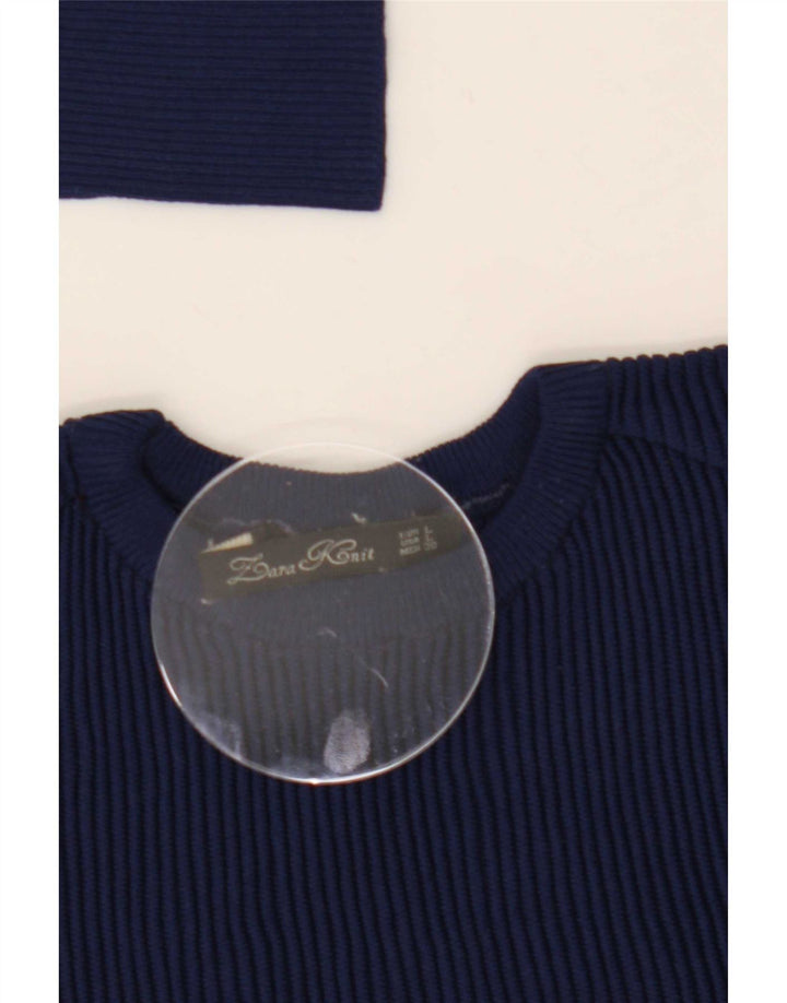 Zara Mujer Top Manga Larga UK 44 Grande Azul