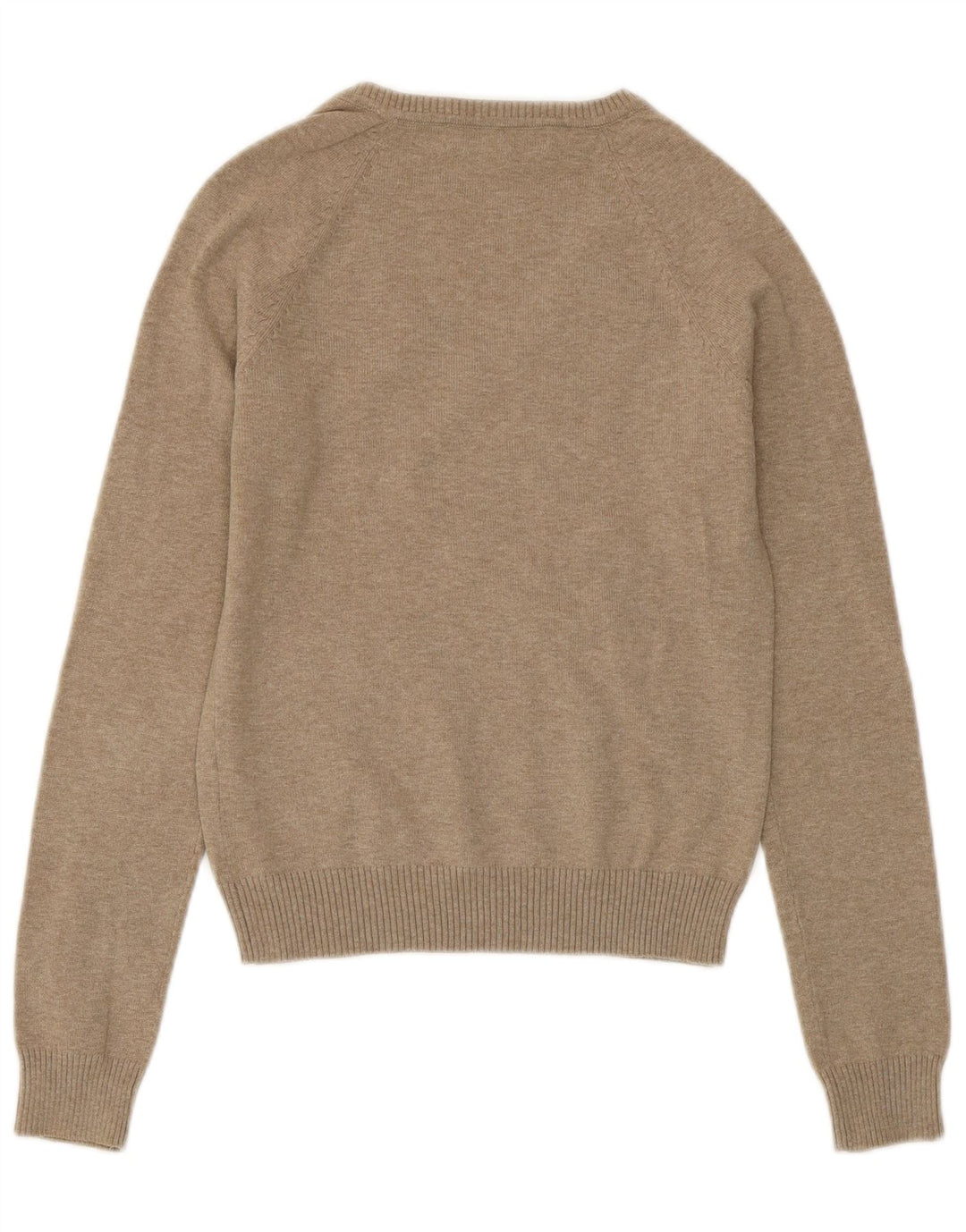 ZARA Mujer Jersey con Cuello en V Jersey UK 8 Small Gris Algodón