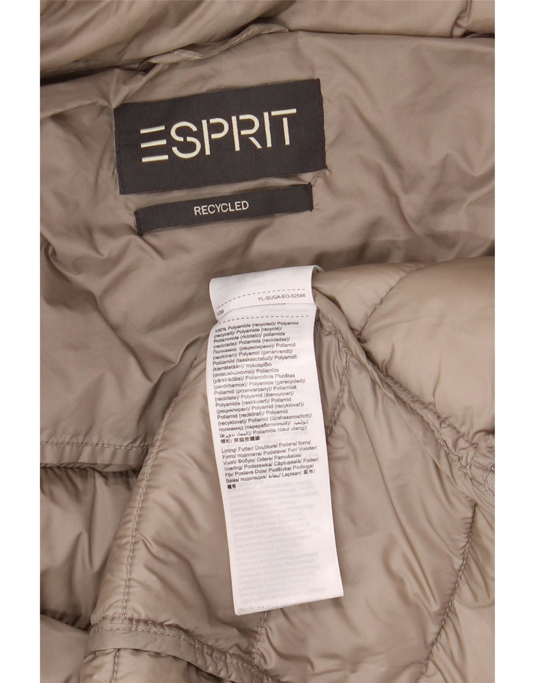 ESPRIT Abrigo acolchado para mujer UK 10 Small Beige Poliamida