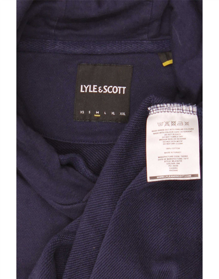 Lyle & Scott Jersey con capucha para hombre de algodón azul marino mediano