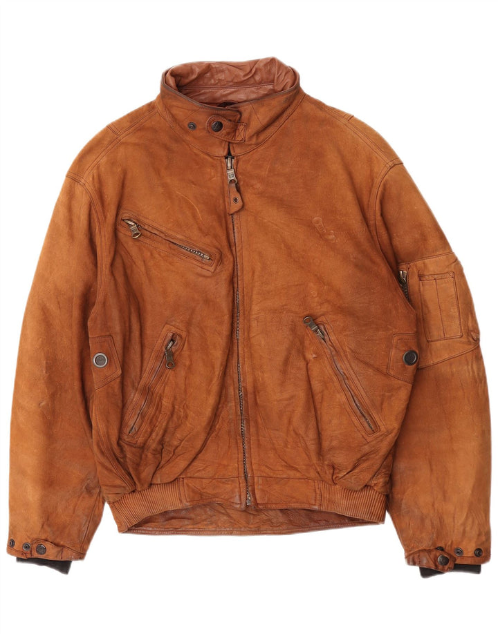 Chaqueta De Cuero Dainese Hombre Holgada IT 50 Cuero Marrón Medio