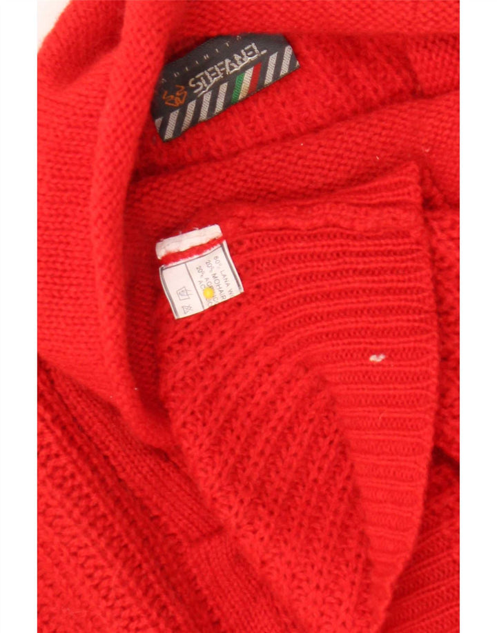 Stefanel Jersey de cuello vuelto para mujer UK 18 XL Lana roja