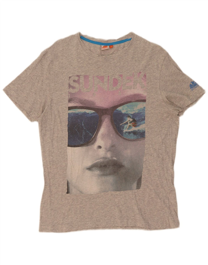 Sundek Camiseta gráfica para mujer Top UK 44 Gris medio moteado