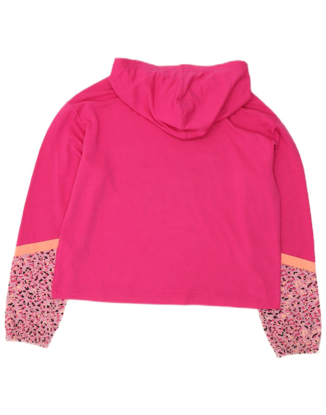 CONVERSE Jersey con capucha y gráfico corto para niñas 13-14 años XL Rosa manchado