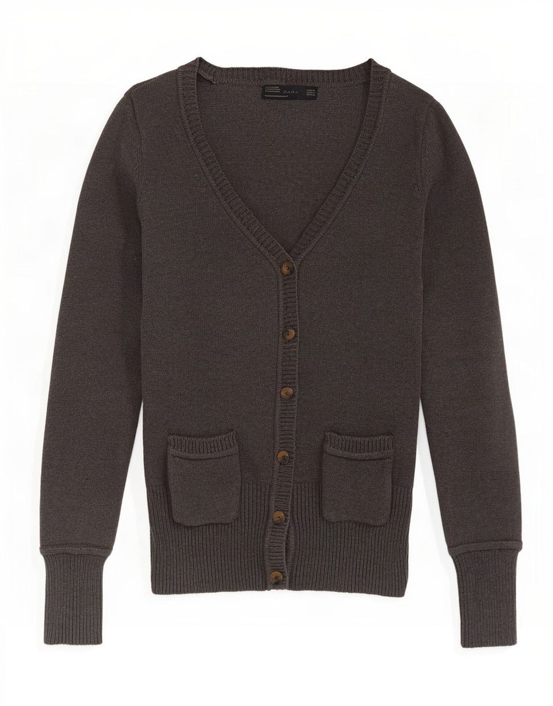 Zara Mujer Cárdigan Suéter UK 12 Algodón Gris Medio