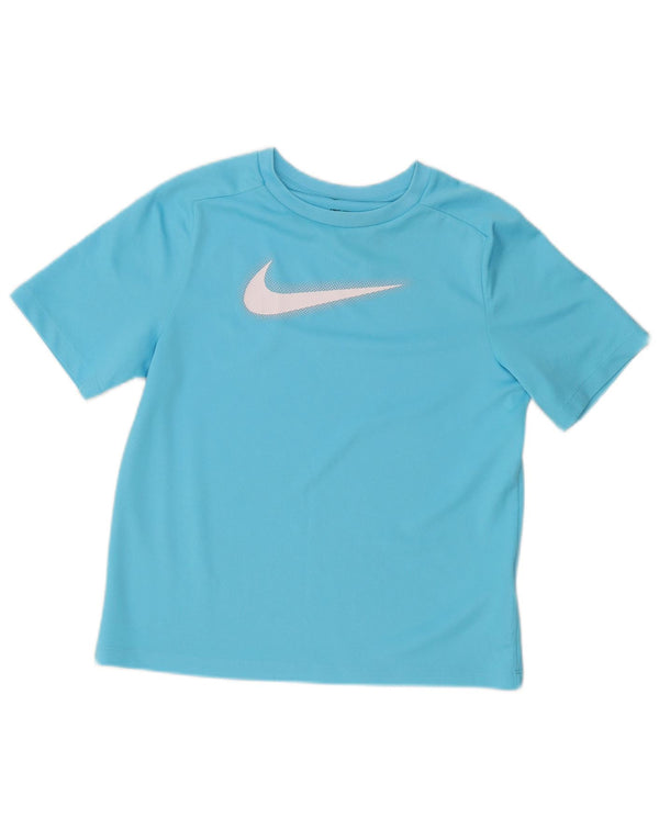 Nike Boys Dri Fit Graphic Camiseta Top 12-13 años Grande Azul Poliéster