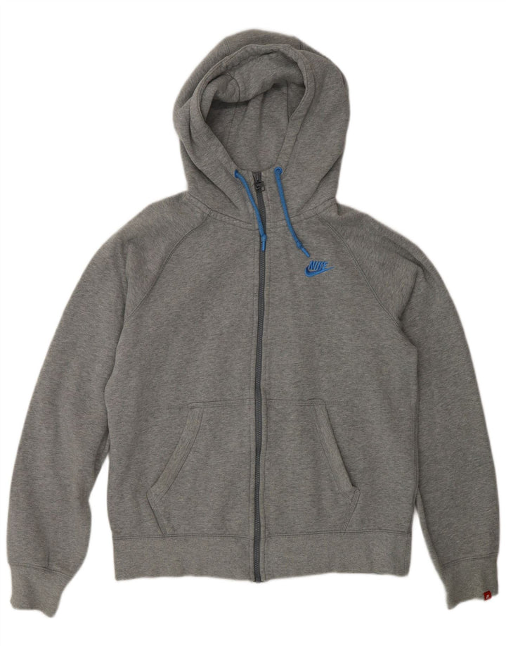 Nike - Sudadera con capucha y cremallera para hombre, algodón gris medio