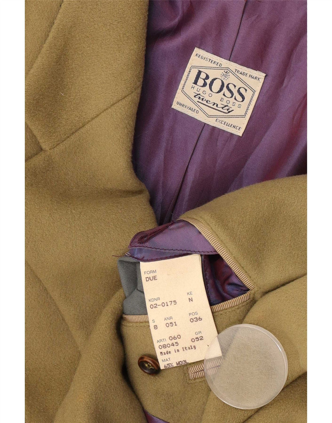 Hugo Boss Chaqueta tipo blazer de 2 botones para hombre IT 52 XL Lana verde