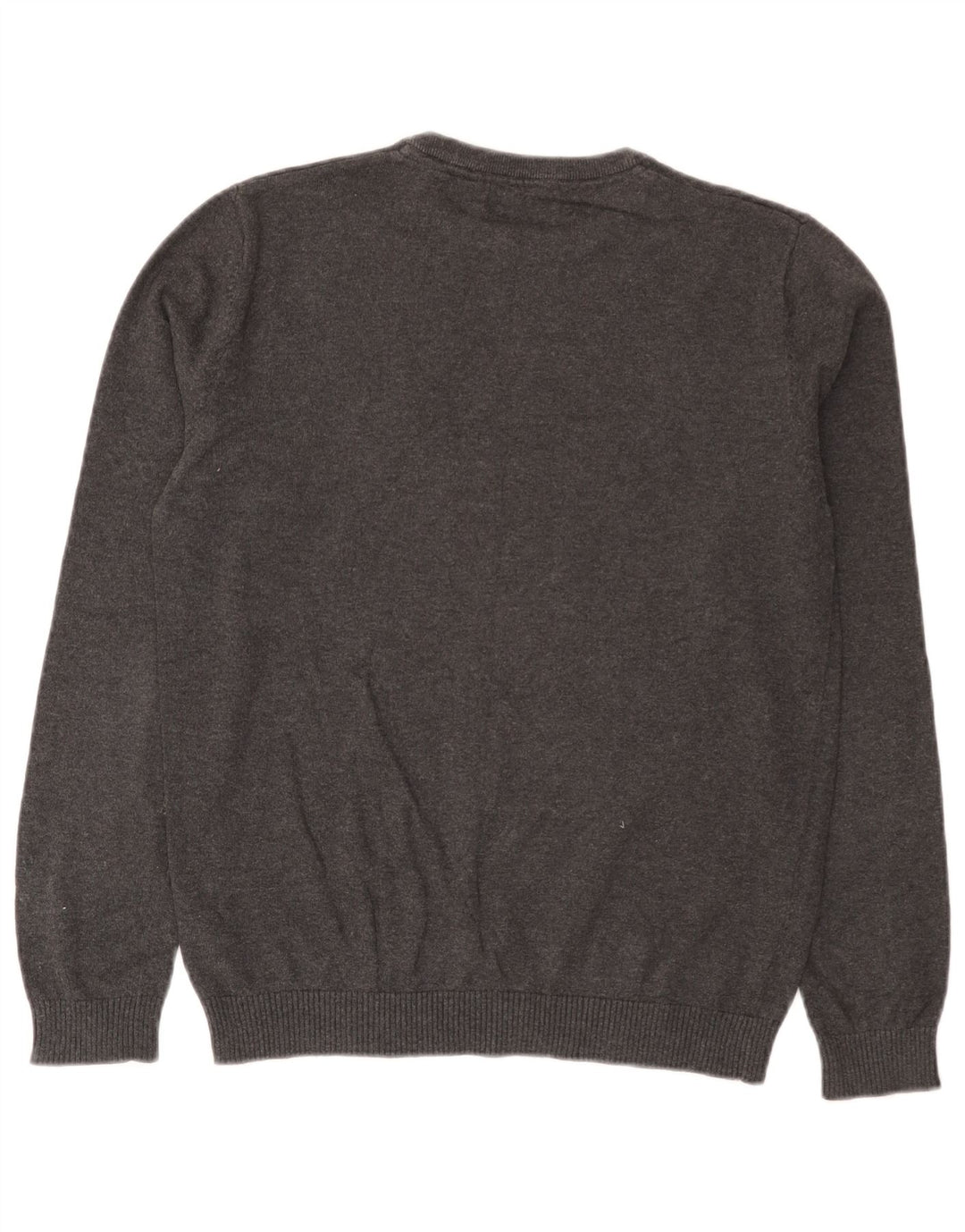 Jack & Jones Jersey con cuello redondo para hombre, talla pequeña, algodón gris
