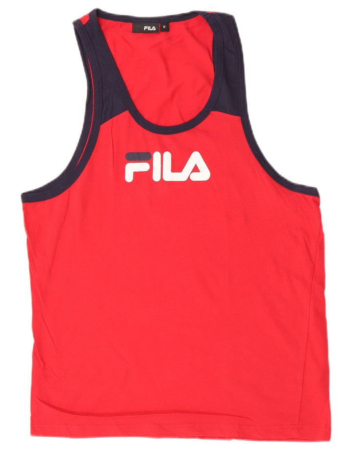 Fila Hombre Graphic Vest Top Algodón Color Block Medio Rojo