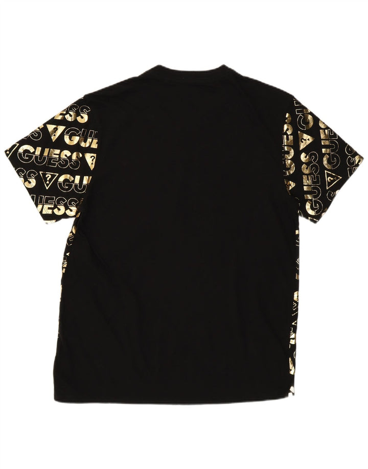 Guess Camiseta gráfica para hombre Top UK 36 Small Black Cotton