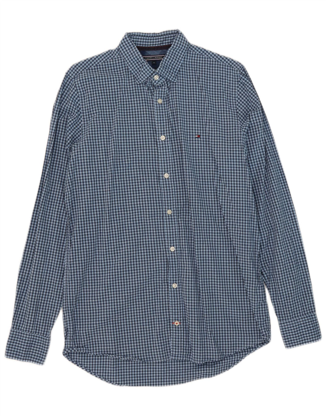Tommy Hilfiger Camisa Slim Fit De Algodón A Cuadros Azul Medio