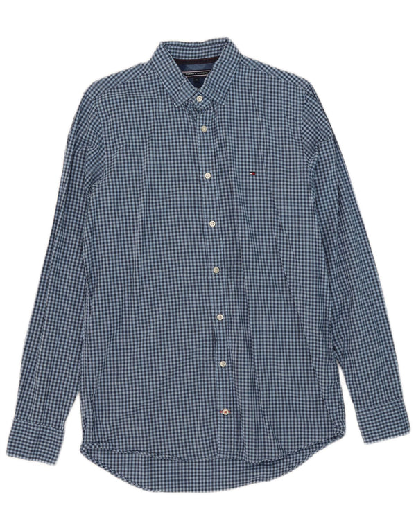 Tommy Hilfiger Camisa Slim Fit De Algodón A Cuadros Azul Medio