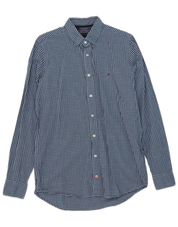 Tommy Hilfiger Camisa Slim Fit De Algodón A Cuadros Azul Medio