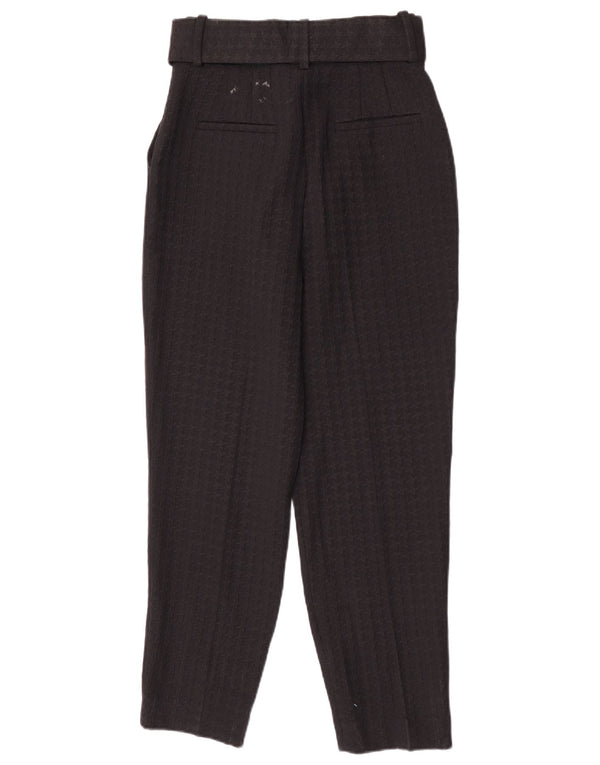 Zara Mujer Pantalones Casuales De Cintura Alta Pequeño W26 L27 Algodón Negro
