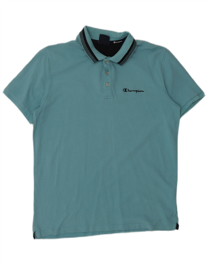 CHAMPION Polo para hombre de algodón azul grande