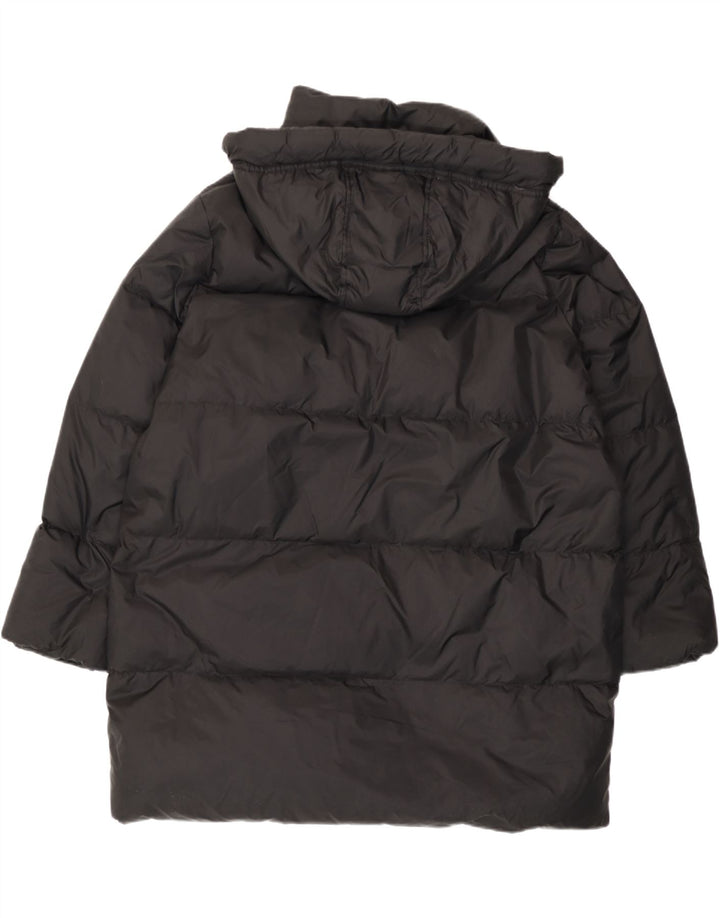 Zara Mujer Abrigo Acolchado Extragrande Con Capucha UK 40 Small Poliamida Negra