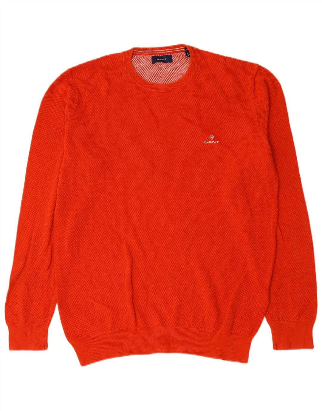 Gant Jersey De Cuello Redondo Para Hombre Jersey Grande De Algodón Naranja