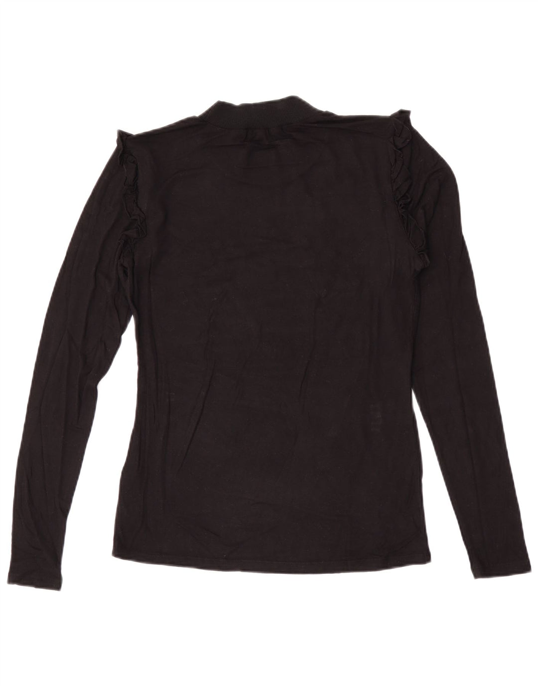 Guess Top gráfico para mujer de manga larga UK 10 Small Viscosa negra