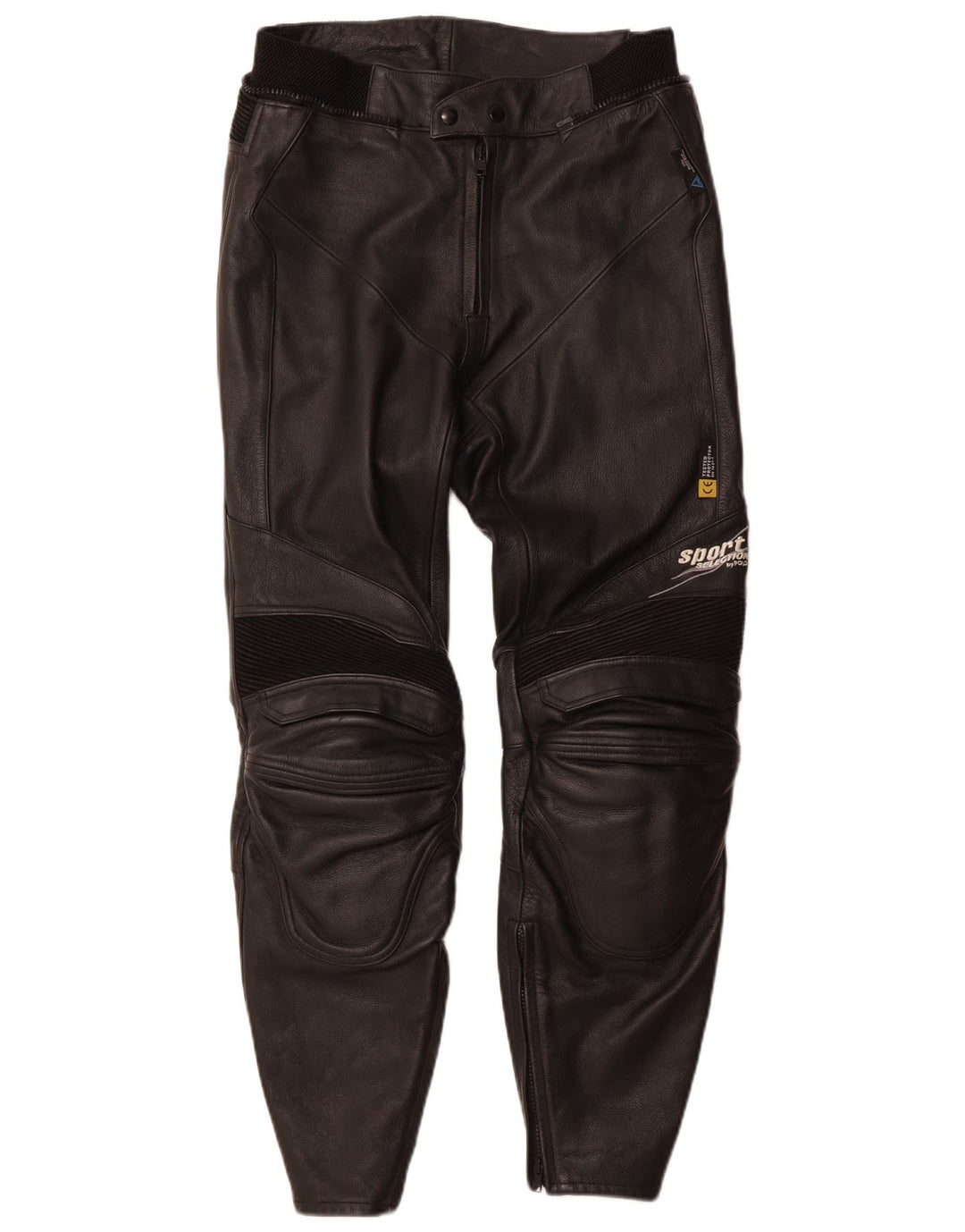POLO Hombre Moto Racer Pantalones de Cuero IT 50 Large W30 L29 Cuero Negro