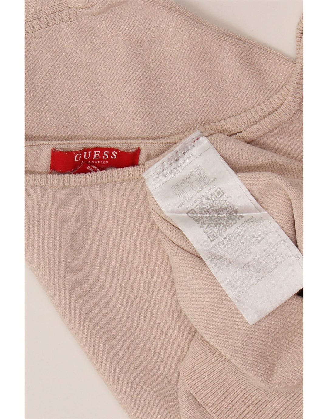 Guess Blusa corta para mujer UK 12 Viscosa rosa mediana