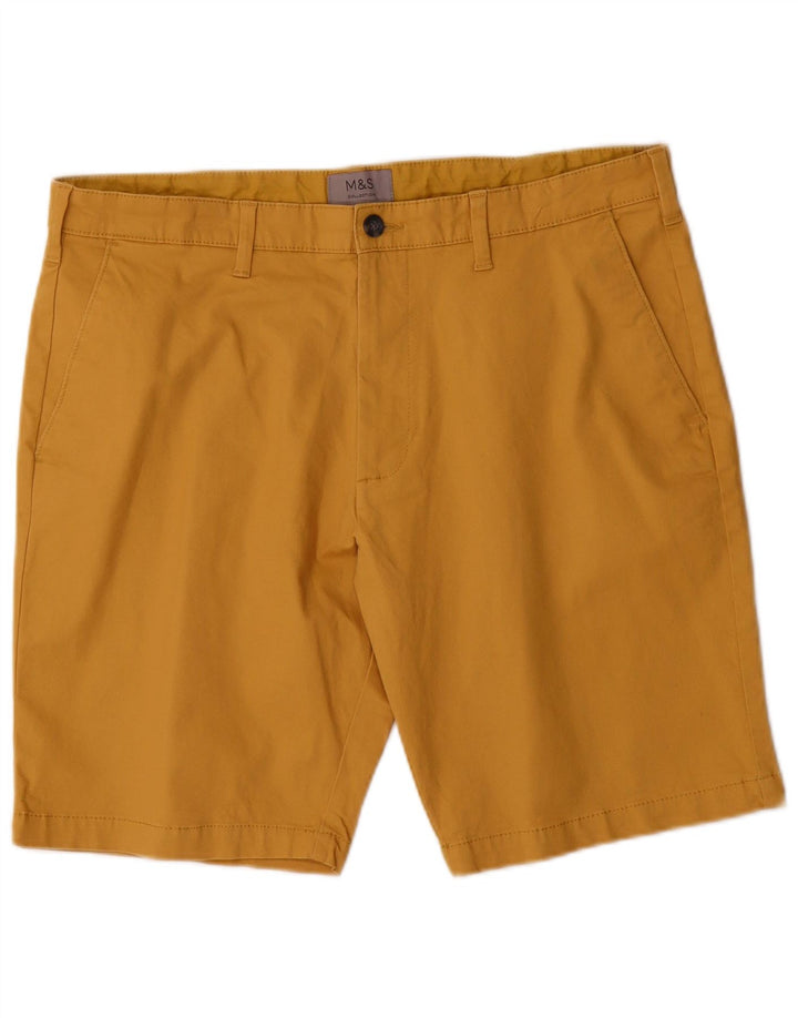 Marks & Spencer Pantalones cortos chinos para hombre W36 Algodón amarillo grande