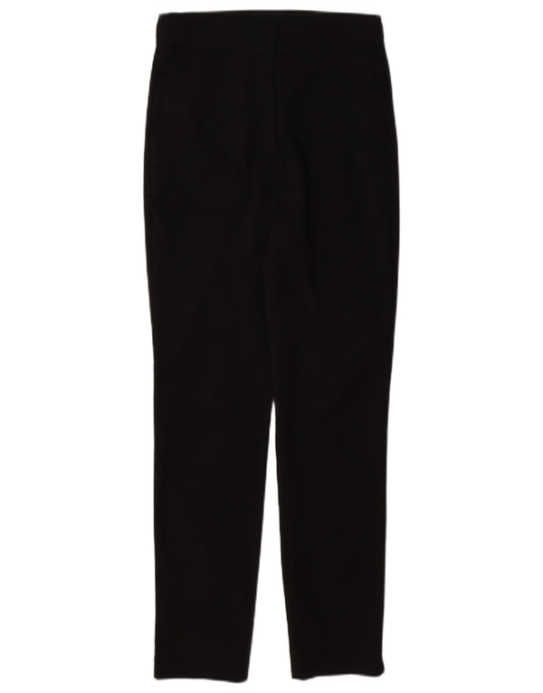 Zara Mujer Slim Fit Capri Pantalones Pequeño W26 L22 Algodón Negro