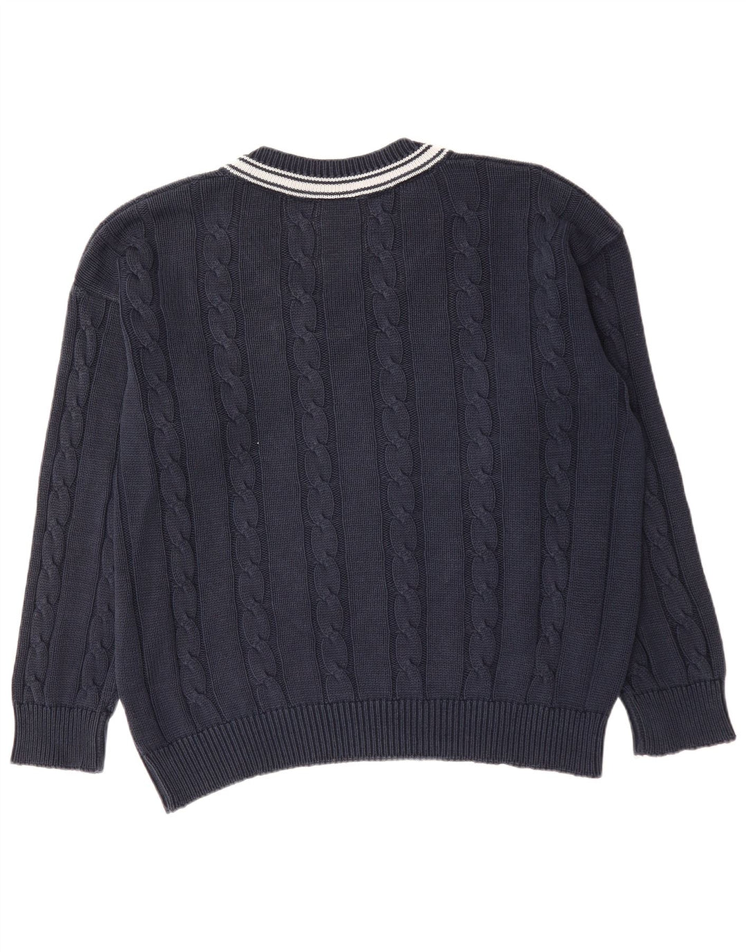 LACOSTE Jersey con cuello en V para hombre Talla 6 XL Algodón azul marino