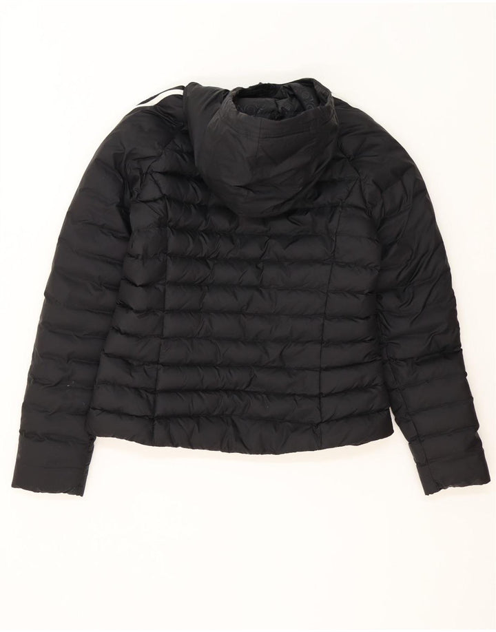 Adidas Chaqueta acolchada con capucha para mujer UK 44 Mediana Negro Poliéster