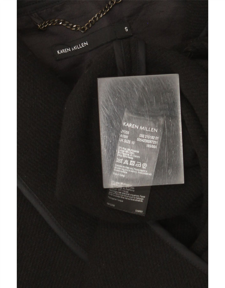 Karen Millen Abrigo para mujer UK 10 Small Lana negra