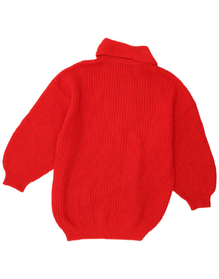 Stefanel Jersey de cuello vuelto para mujer UK 18 XL Lana roja