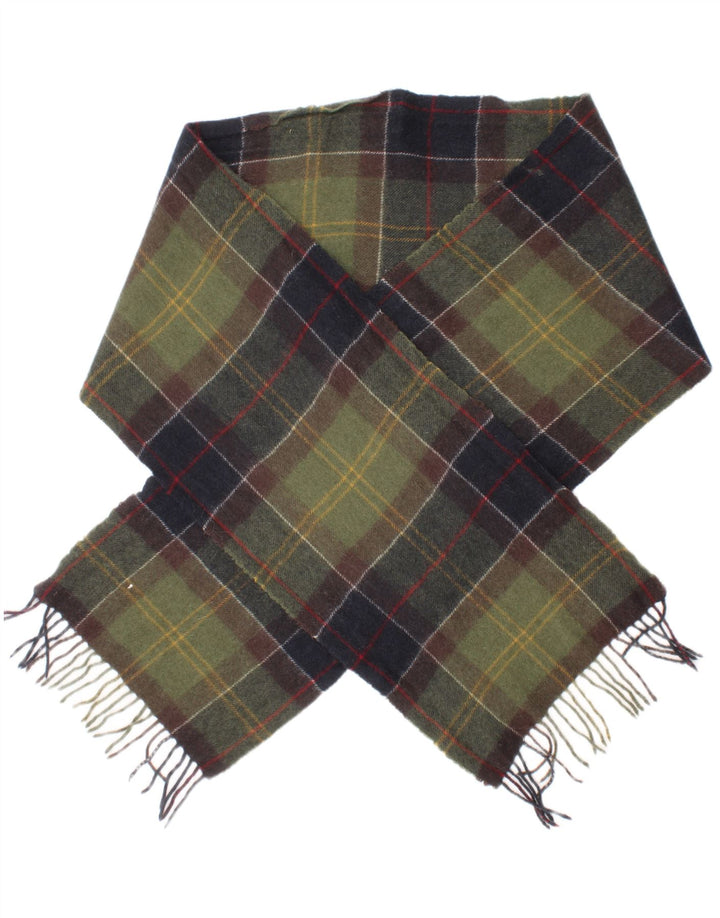 Bufanda Barbour Hombre Rectángulo Talla Única Lana A Cuadros Verde