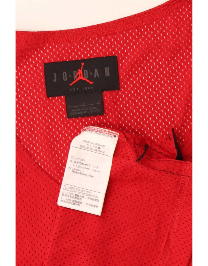 Jordan Mens Dri Fit Chaleco Top Grande Poliéster Rojo