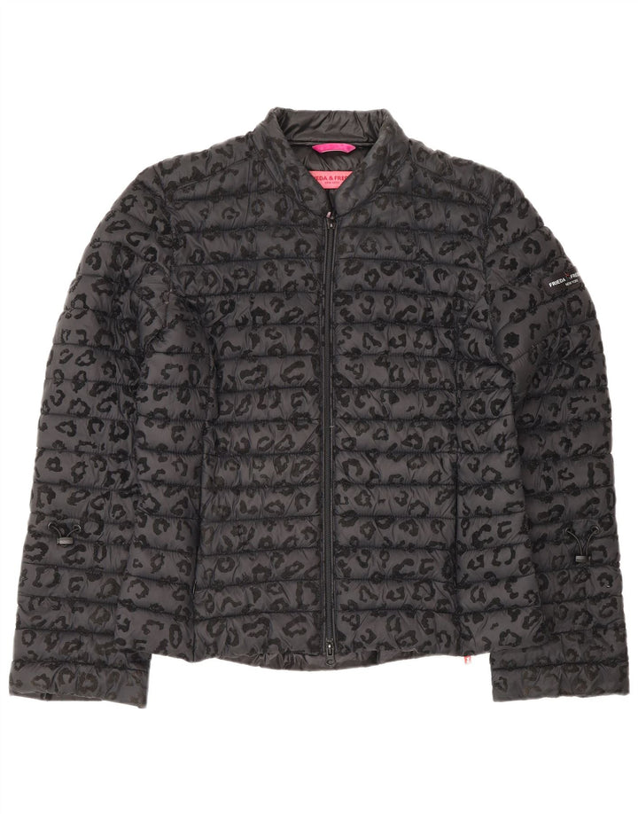 FRIEDA & FREDDIES Chaqueta Acolchada Mujer EU 40 Gris Medio Estampado Animal