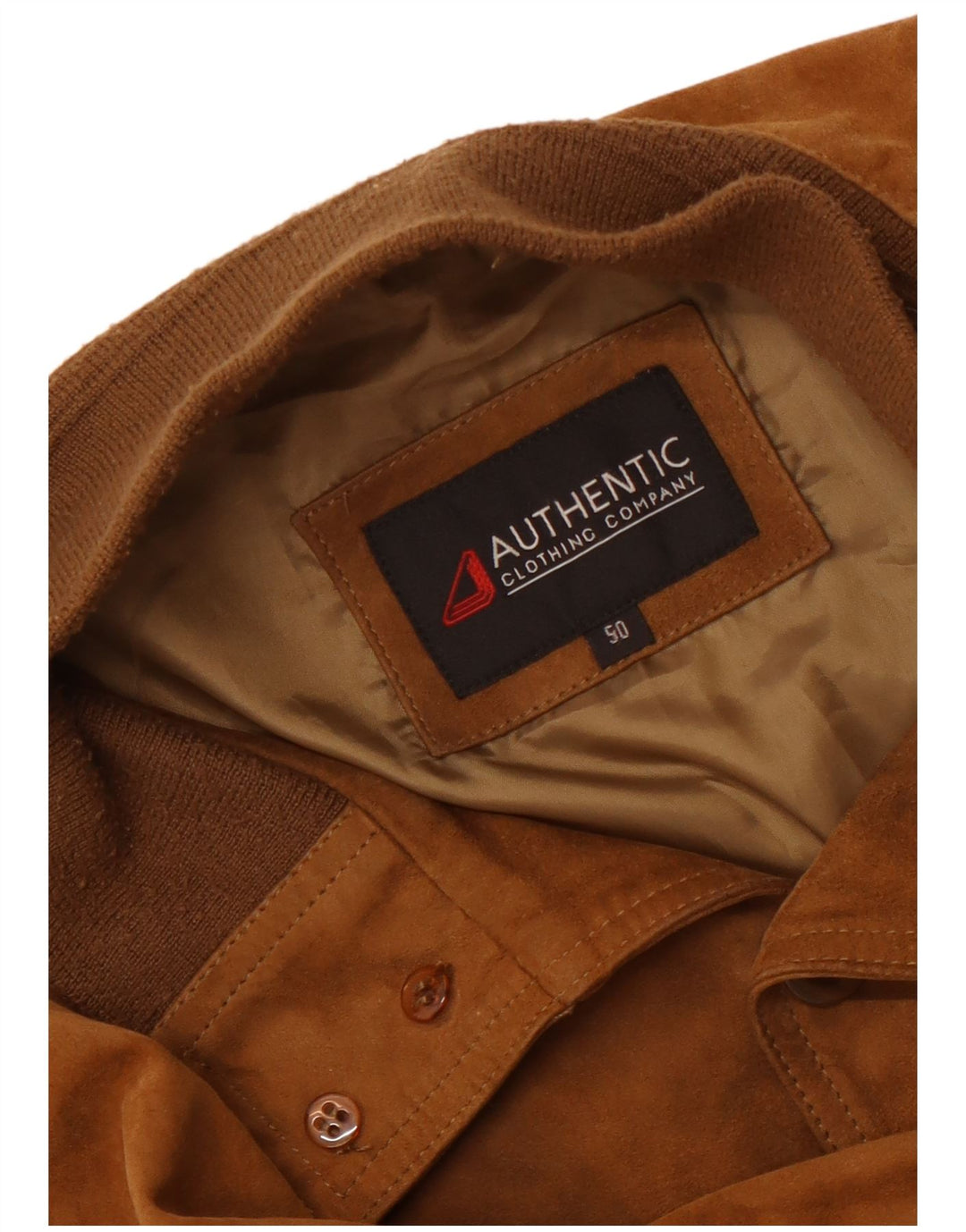 VINTAGE Chaqueta bomber de ante para hombre IT 50 Cuero beige grande