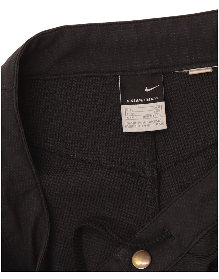 Nike Pantalones rectos impermeables para mujer UK 8 Small W30 L30 Black Paisley