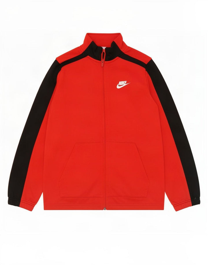 Nike - Chaqueta de chándal gráfica para niños de 10 a 11 años, color rojo mediano